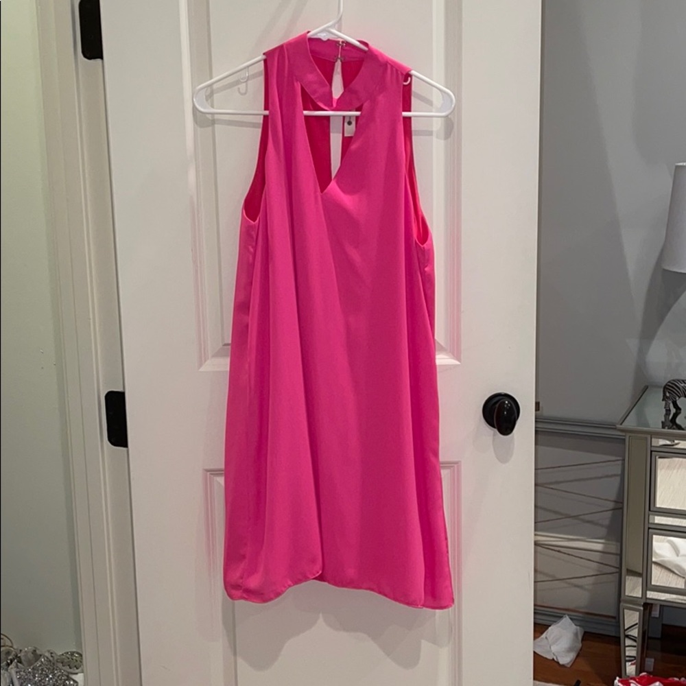 Pink key hole dress